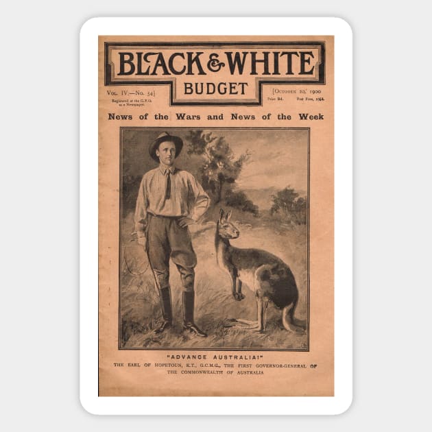 Advance Australia! Cover of Black & White Budget October 1900 Sticker by artfromthepast